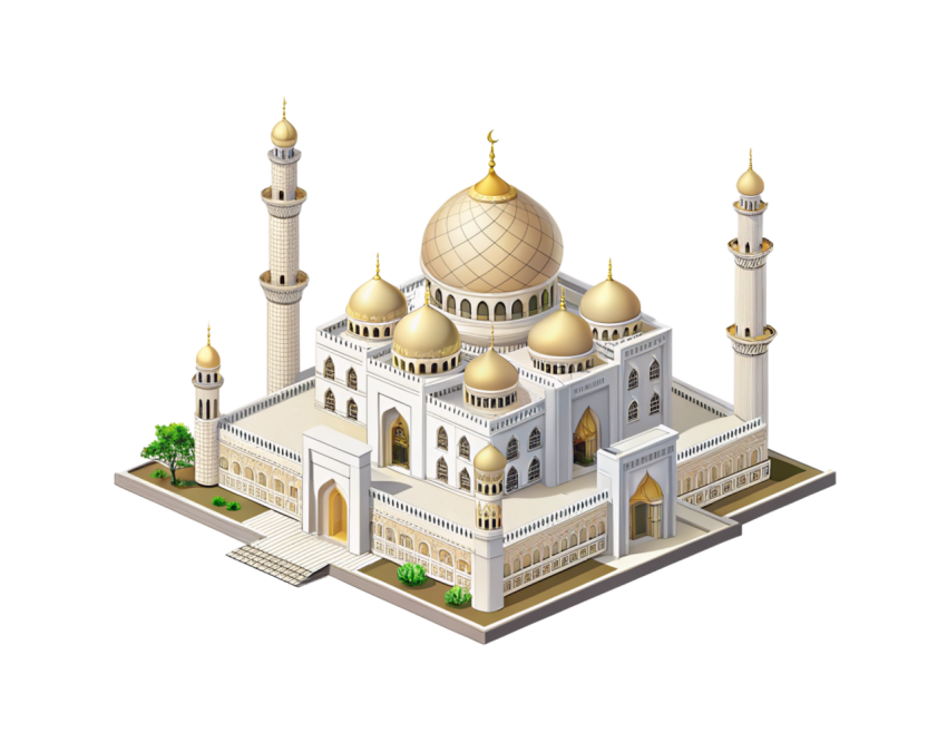 3d isometric mosque png