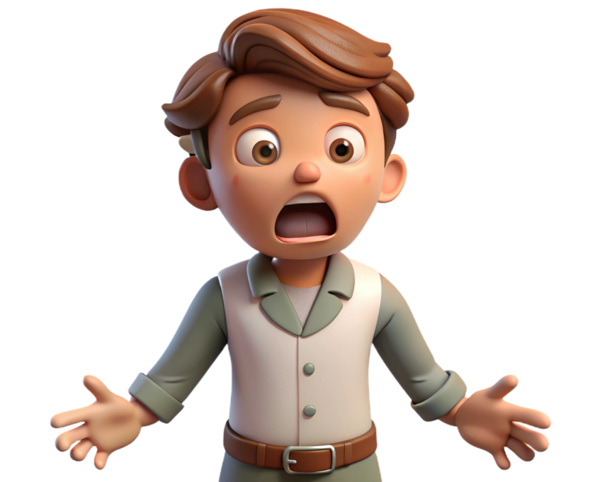 Surprised Man Expresses Shock and Fear Png