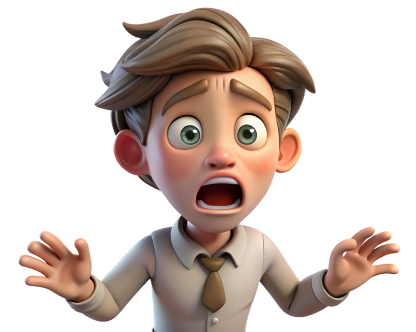 Surprised Man Expresses Shock and Fear Png
