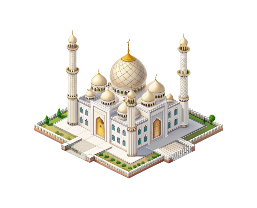 3d isometric mosque png