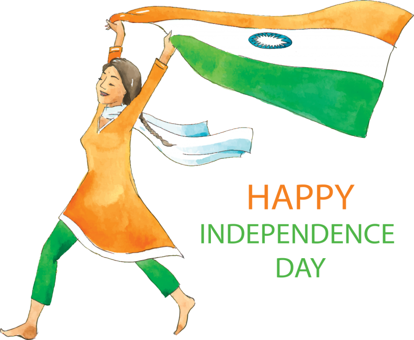 Happy Independence Day Background With Girl