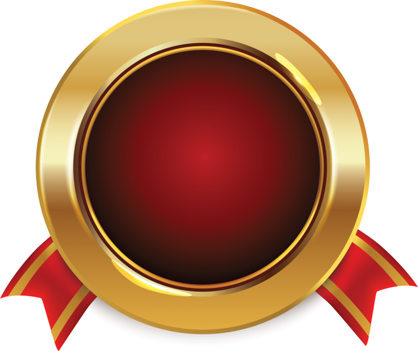 Round Golden Badge Sticker
