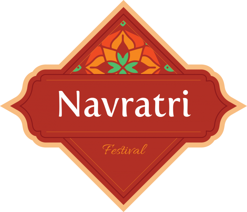 Navratri Traditional Label Design Template