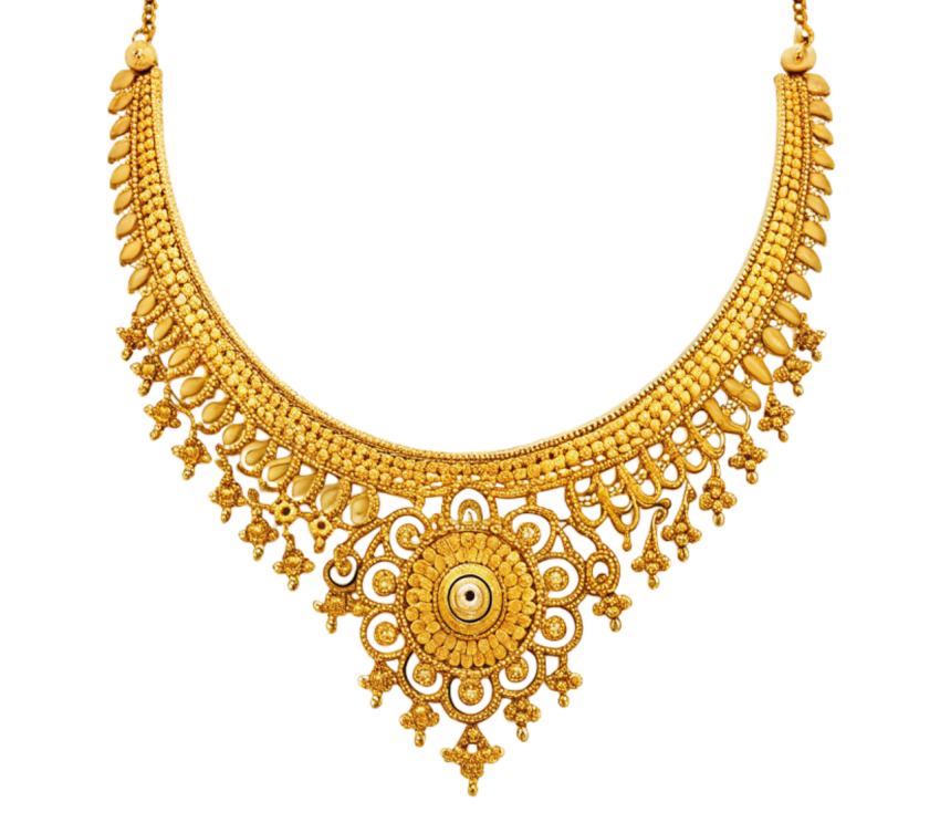 Gold necklace jewelry ornament png