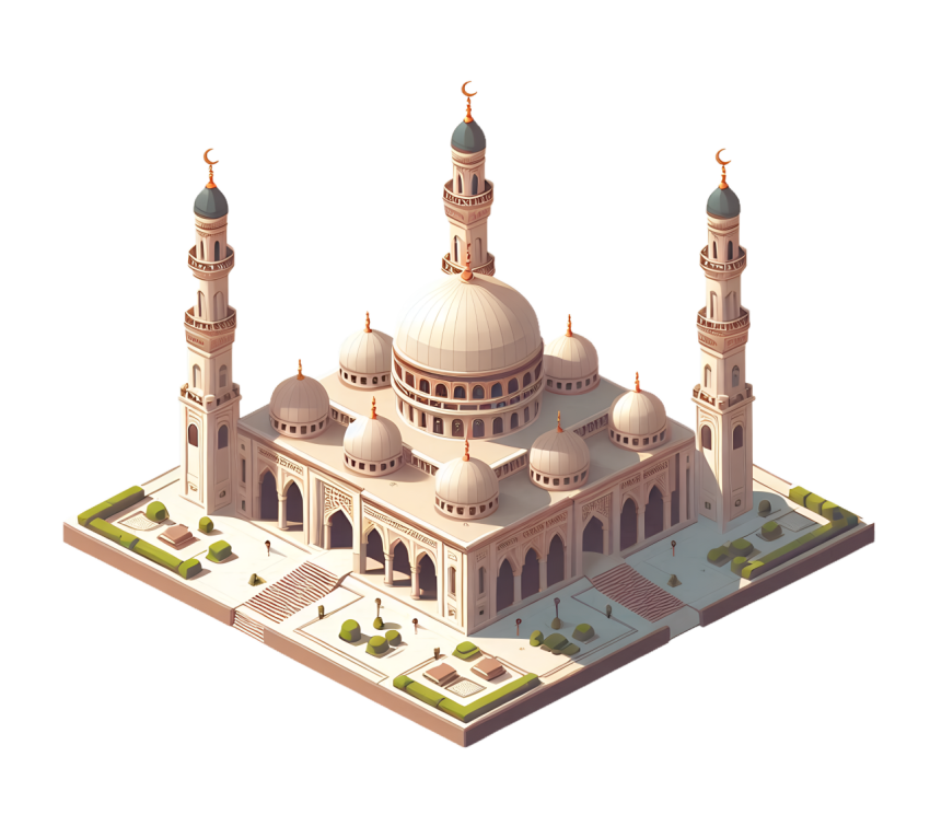 3d isometric mosque png