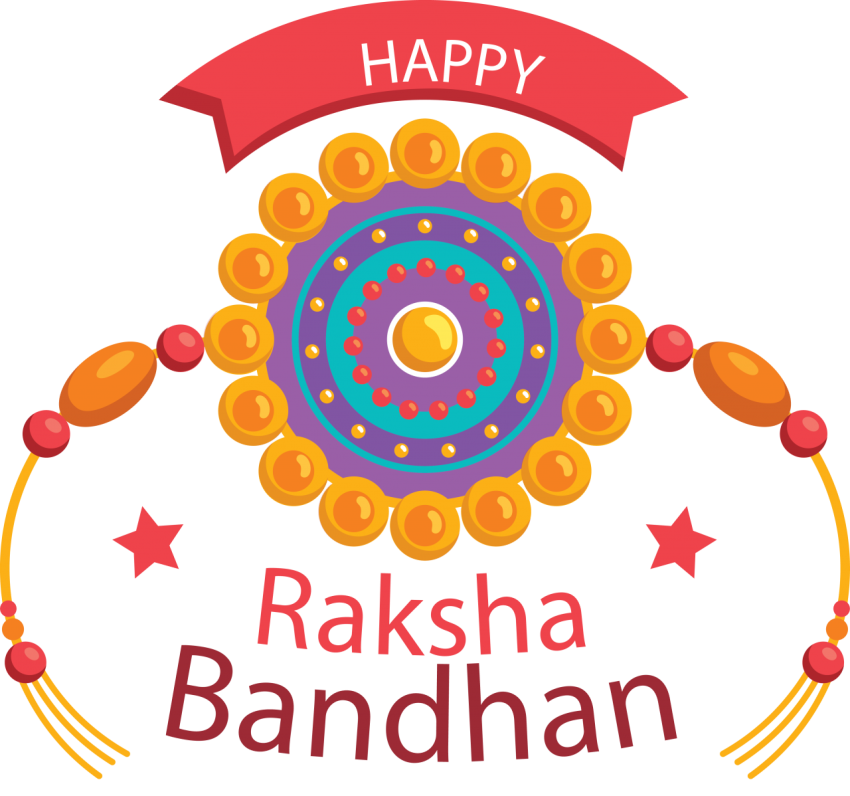 Happy Raksha Bandhan Decorative Design Template