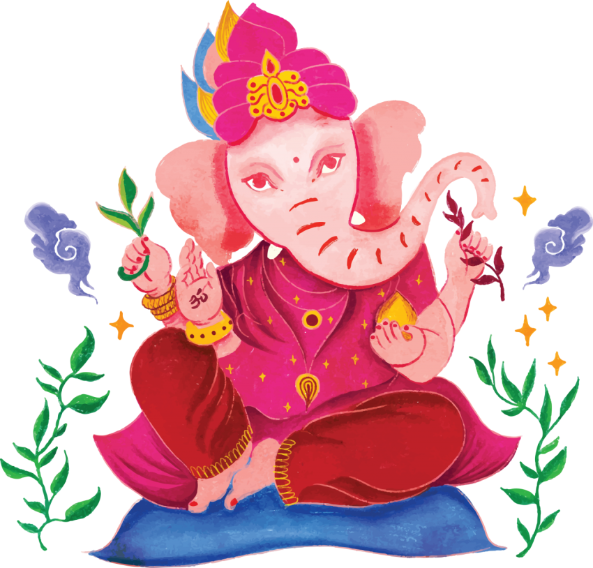 Watercolor Lord Ganesh Design Template