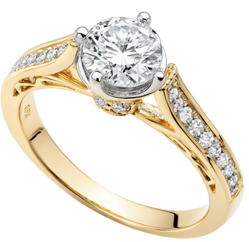 Gold dimond ring png image