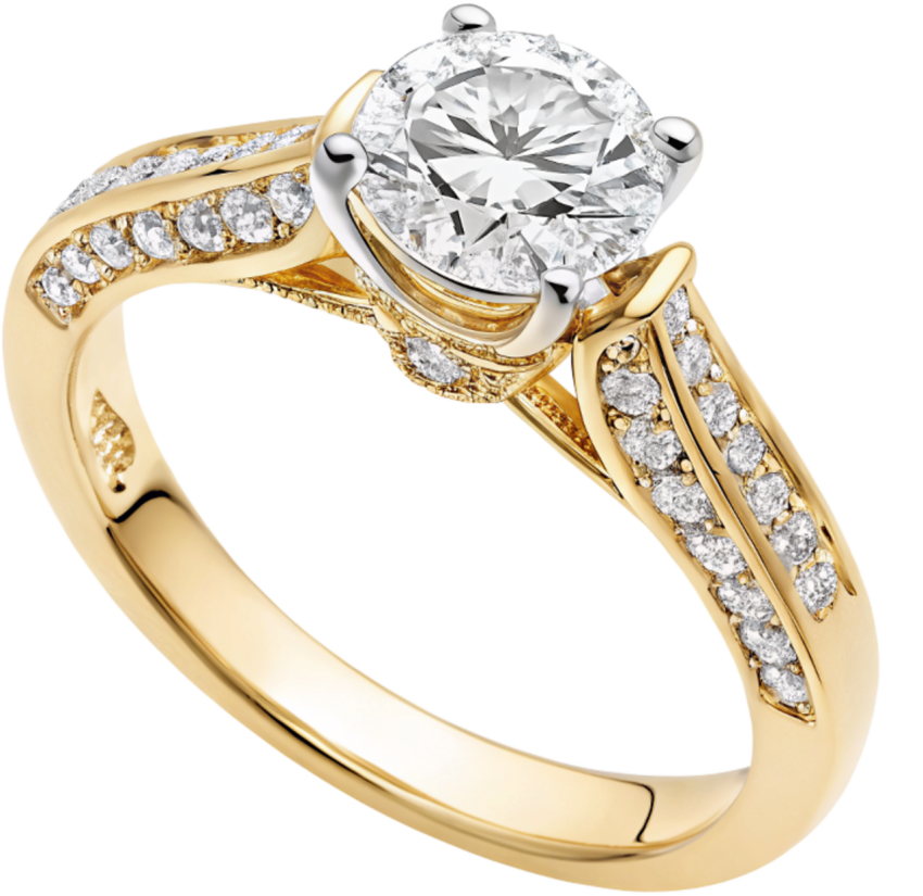 Gold dimond ring png image