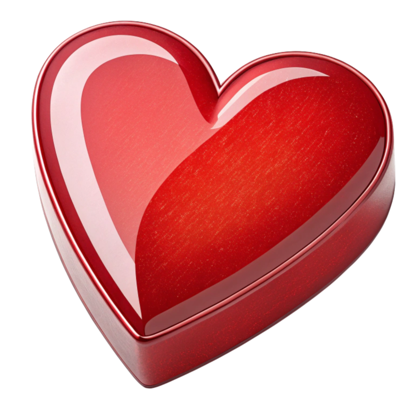 Glossy Red Heart Shaped Png Image