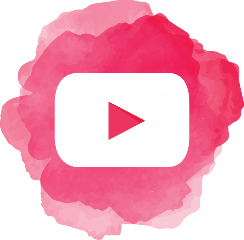 YouTube Watercolor Social Media Icon Logo