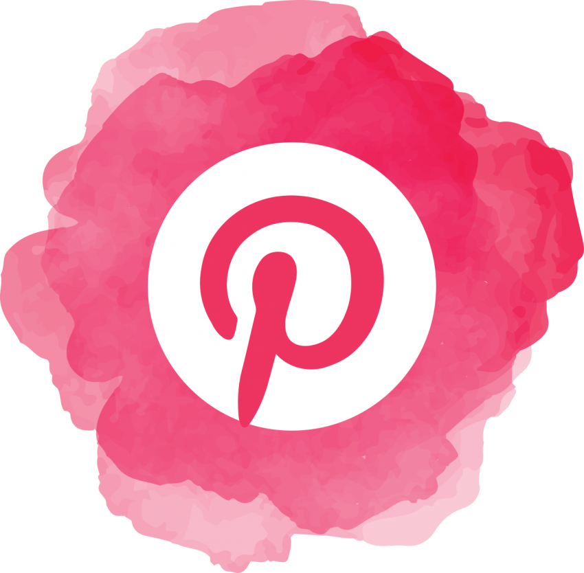 Pinterest Watercolor Social Media Icon