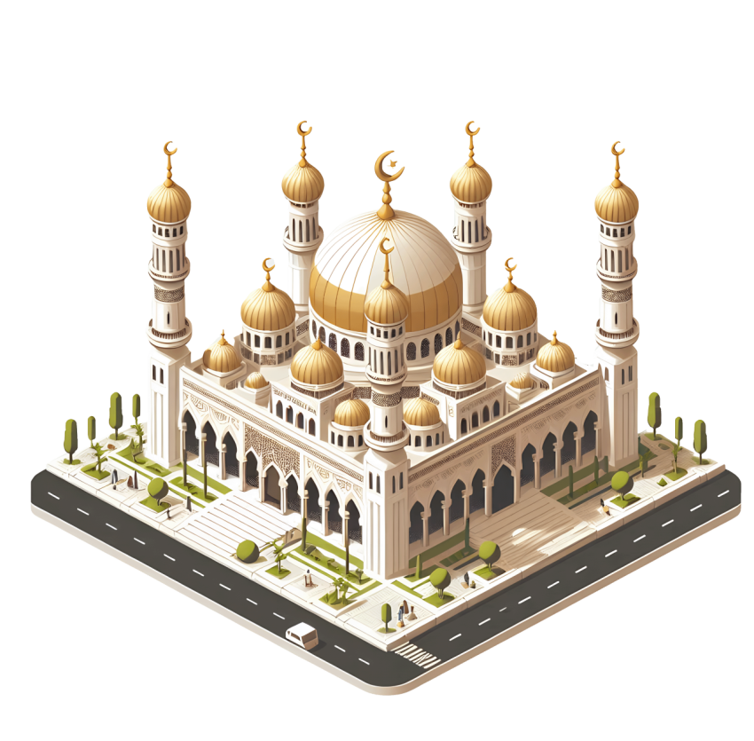 3d isometric mosque png