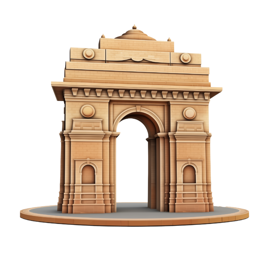 3D India Gate Illustration Png
