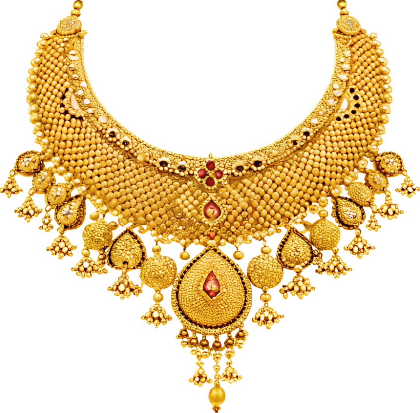 Gold necklace png image