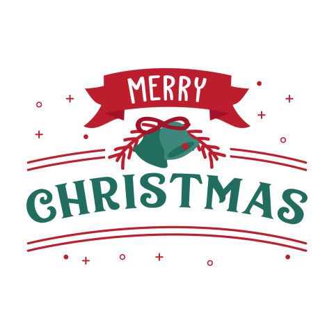 Merry Christmas Lettering Badge PNG