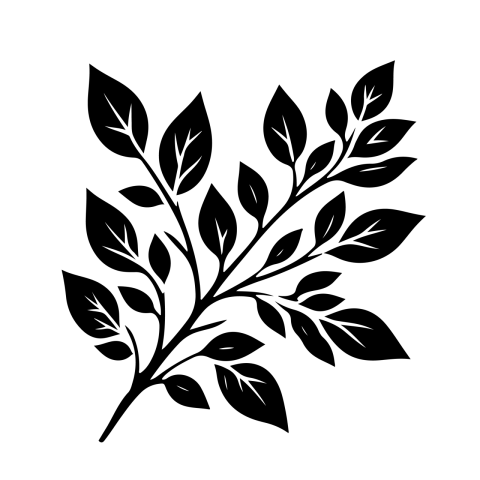 Silhouette PNG Leaves Branch