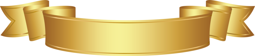 Golden Ribbon Banner on Transparent Background
