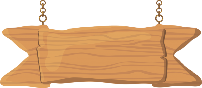 Cartoon Wooden Signboard Png