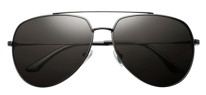 Modern sleek black sunglasses png image