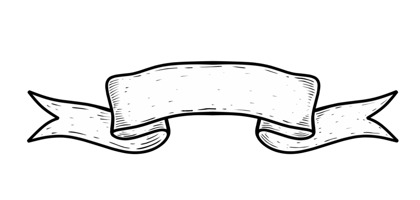 Vintage Ribbon Banner on Transparent Background