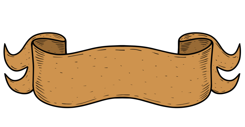 Vintage Ribbon Banner on Transparent Background