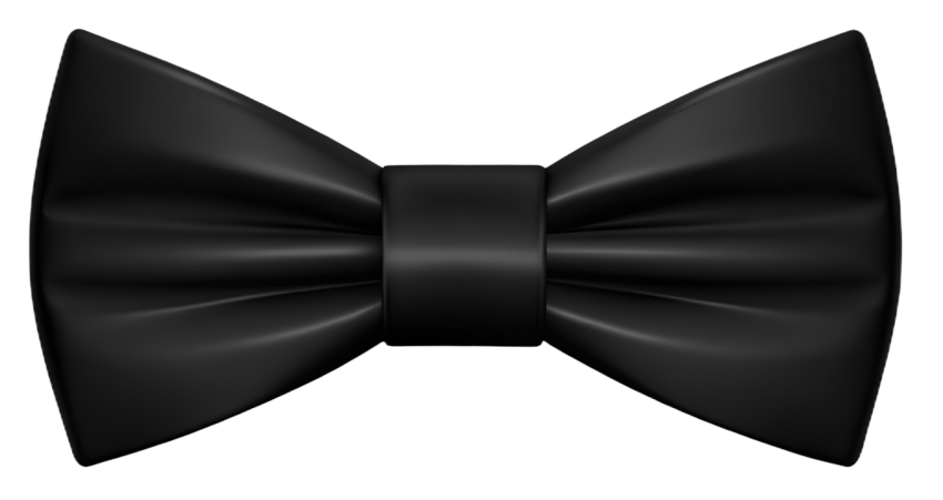 Elegant Black Bowtie on Transparent Background Png