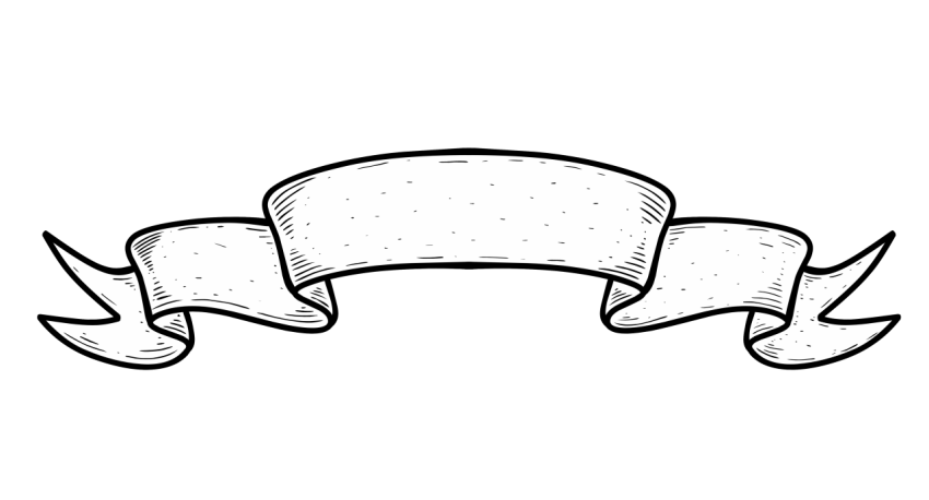 Vintage Ribbon Banner on Transparent Background