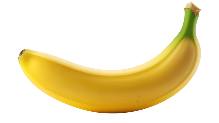 Fresh Single Banana on Transparent Packground