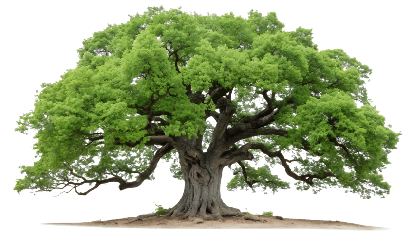 Lush green old big tree png image