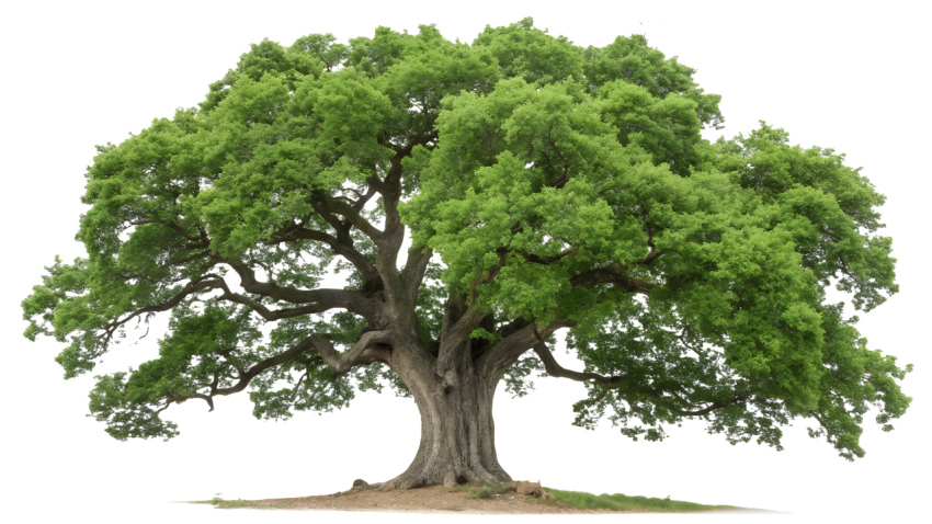 Lush green old big tree png image