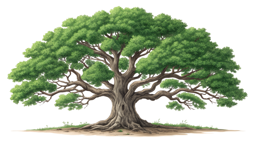 Green old big tree png image illustration