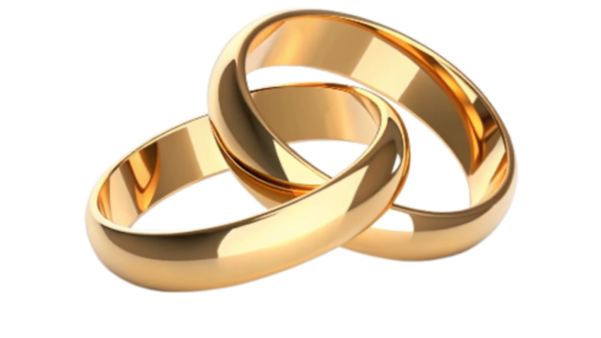 Two gold wedding ring image png