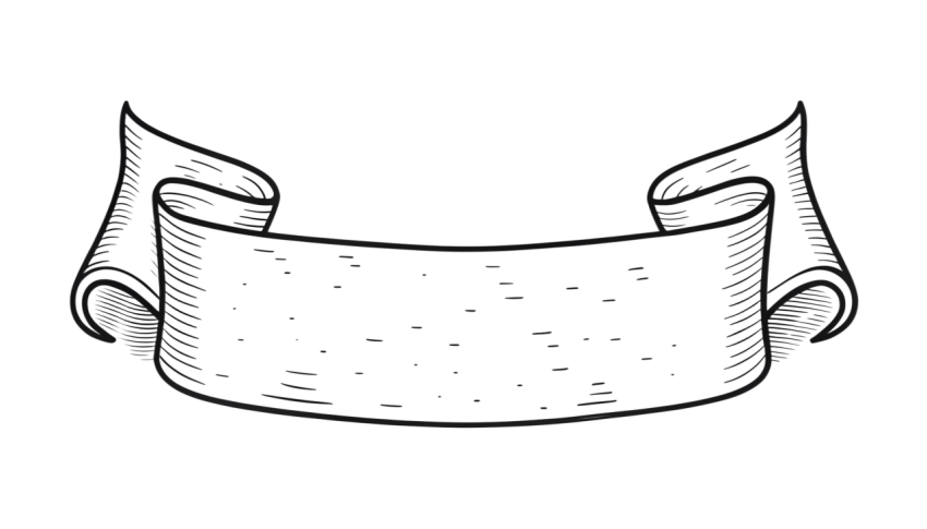 Vintage Ribbon Banner on Transparent Background