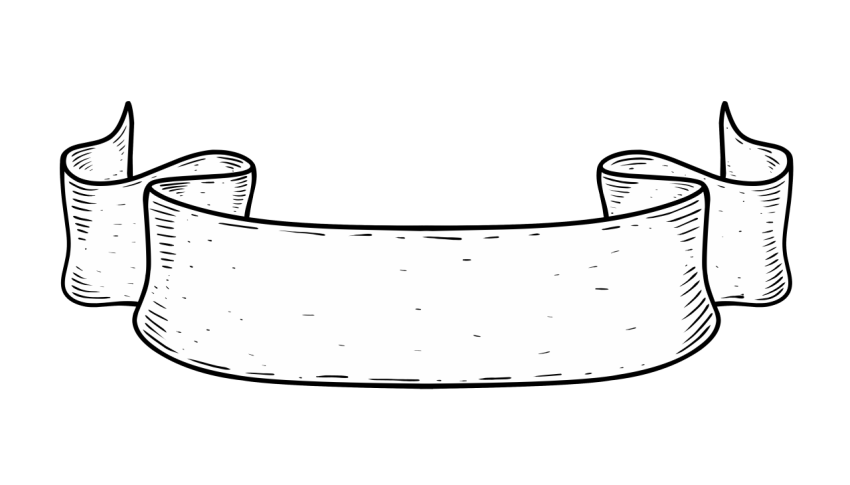 Vintage Ribbon Banner on Transparent Background