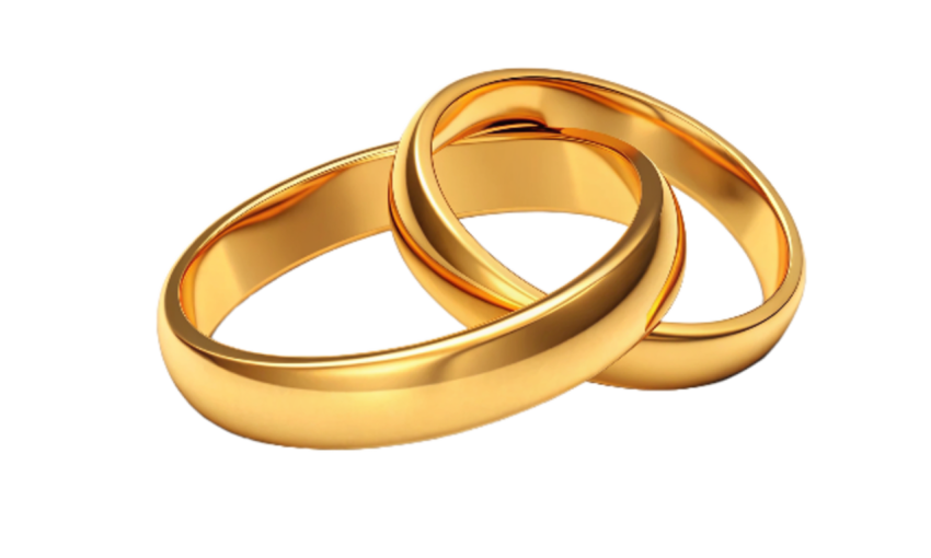Two gold wedding ring image png