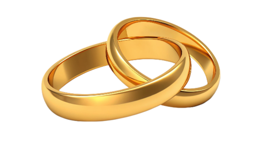 Two gold wedding ring image png