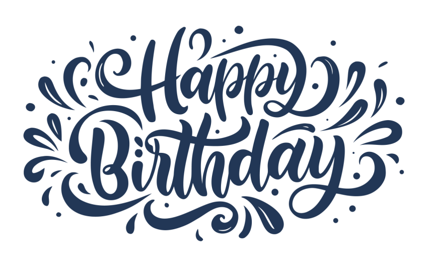 Happy Birthday Lettering Png onTransparent Background