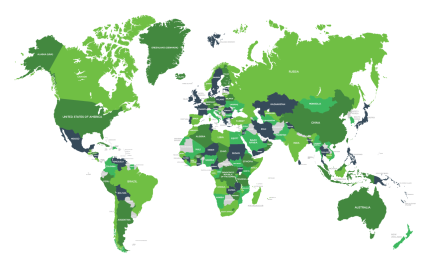 Green world map png transparent image