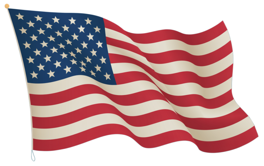 Illustration of the American Flag Waving Png
