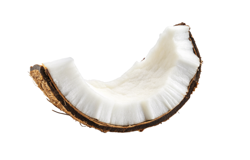 Coconut Slice Isolated on a Transparent Background