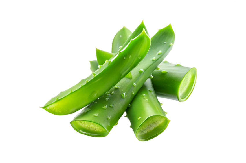 Fresh Aloe Vera Slices on Transparent Background Png