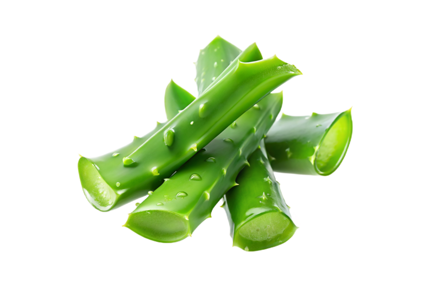 Fresh Aloe Vera Slices on Transparent Background Png