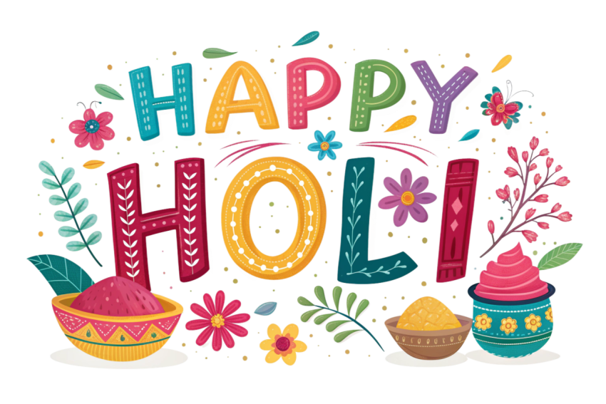 Happy holi png text