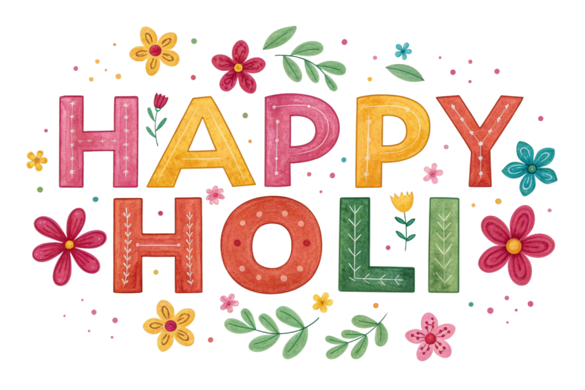 Happy holi png text