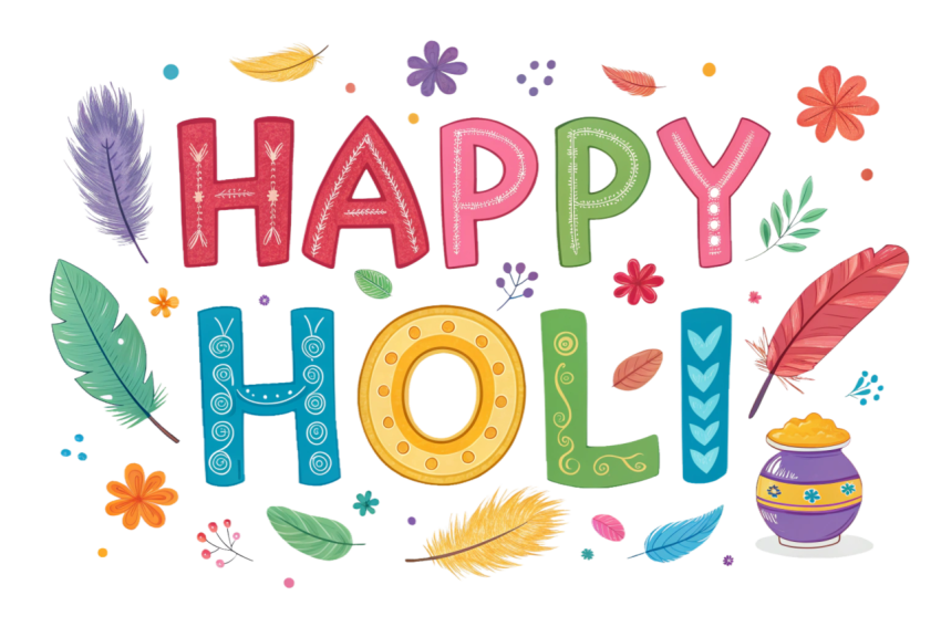 Happy holi png text