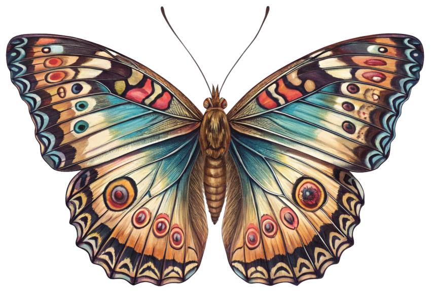 Colorful Patterns Butterfly PNG