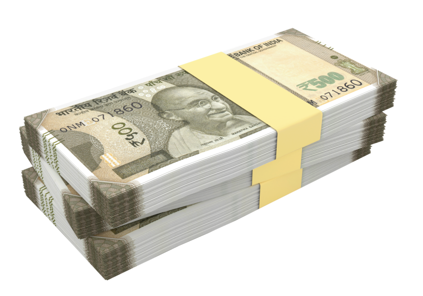 Stacks of Indian Currency 500 rupee note png
