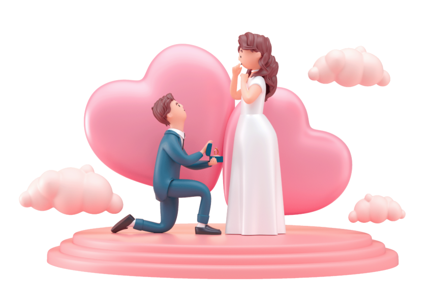 3D Wedding Couple PNG