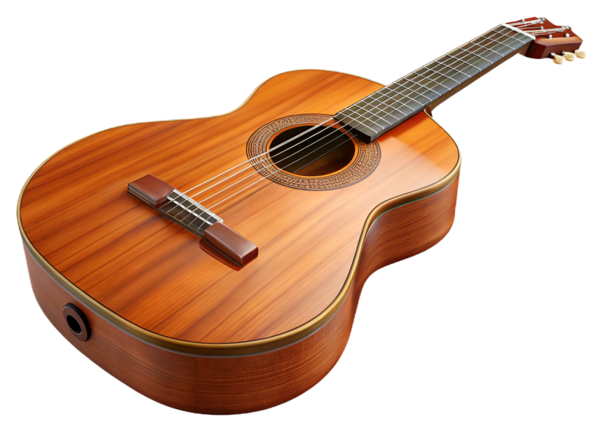Classical Guitar on Transparent Backgroun